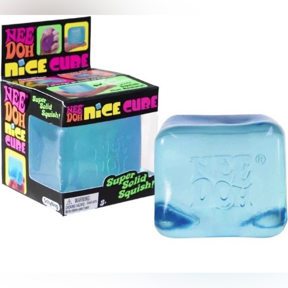NeeDoh The Original Nice🧊 Cube Super Solid Squish, Blue - Picture 2 of 9
